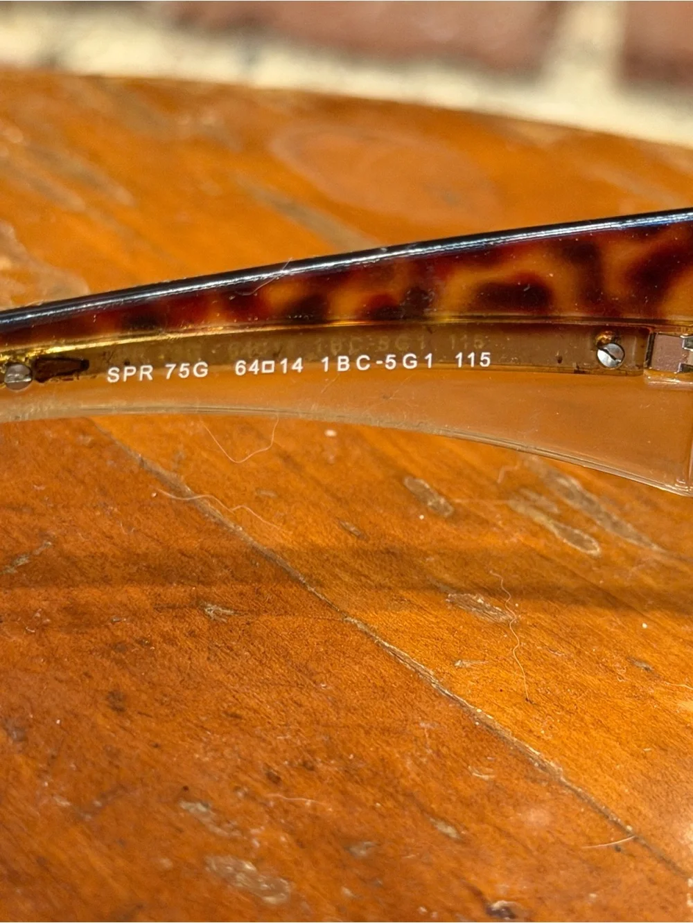 VTG Prada SPR 75G Shield Aviator Sunglasses Silver Brown Tortoise Made In Italy